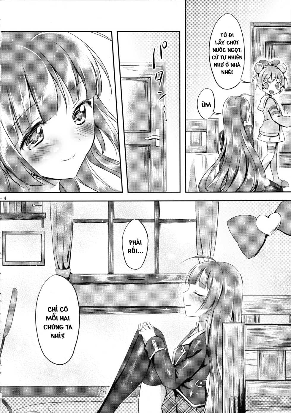 (C89) [Jagabata (Oimo)] Naisho no Futarikiri (PriPara) [Vietnamese Tiếng Việt] [Trang Sally] - Page 4