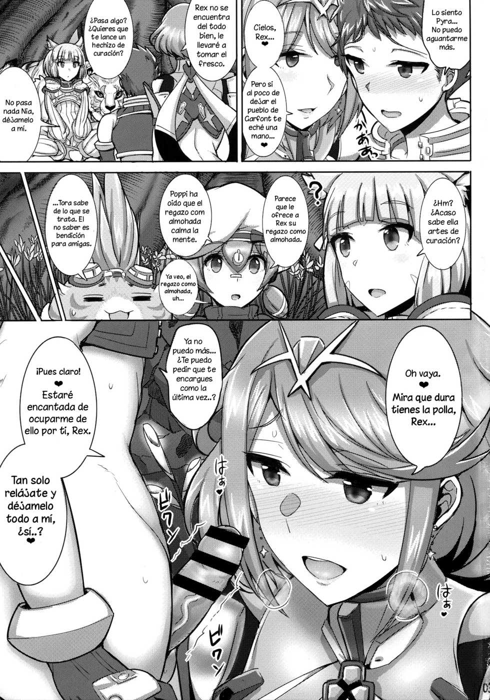 (COMIC1☆13) [Yuasa Rengou (Jean Louis)] Ecchi na Blade wa Suki desu ka? | ¿Te gustan las blades cachondas? (Xenoblade Chronicles 2) [Spanish] [Solarismaximum] - Page 2