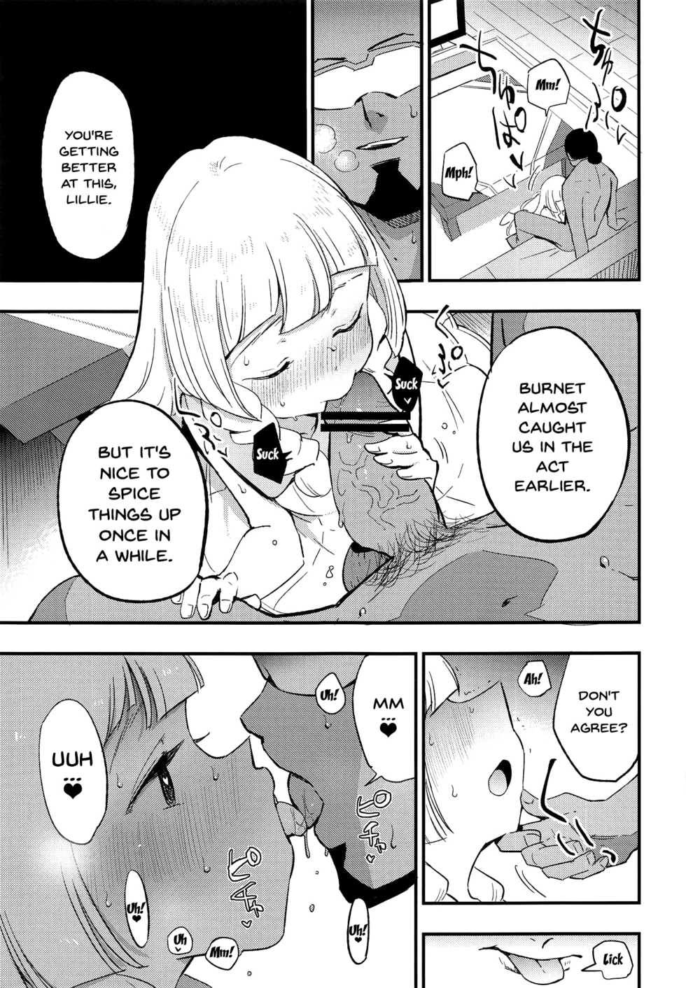 (COMIC1☆15) [Shironegiya (miya9)] Hakase no Yoru no Joshu. 2 | The Professor's Assistant At Night. 2 (Pokémon Sun and Moon) [English] {Doujins.com} - Page 6