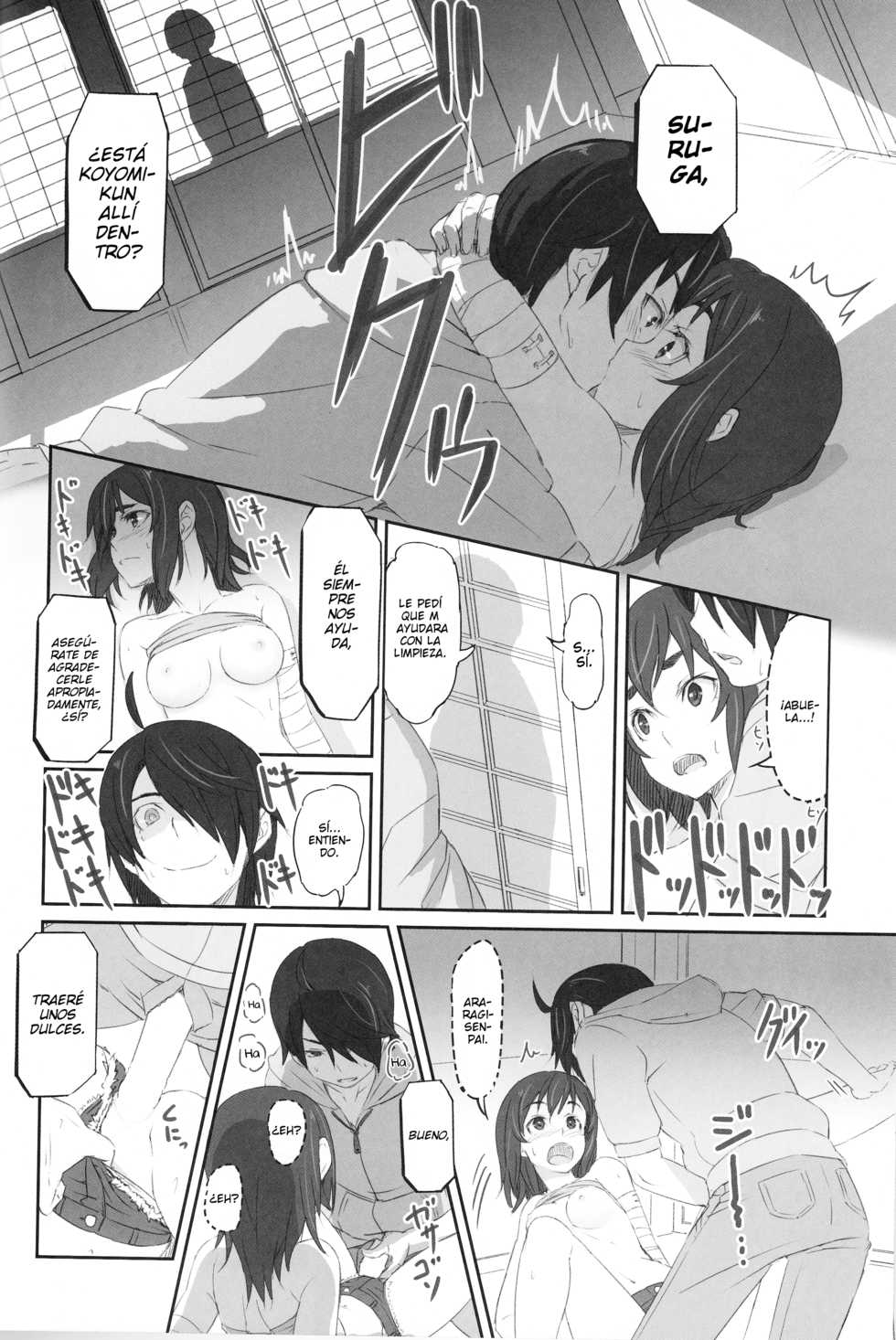(C86) [Dasaku-ya (Izumi) Kobo (Piro)] Suruga Test (Bakemonogatari) [Spanish] - Page 15