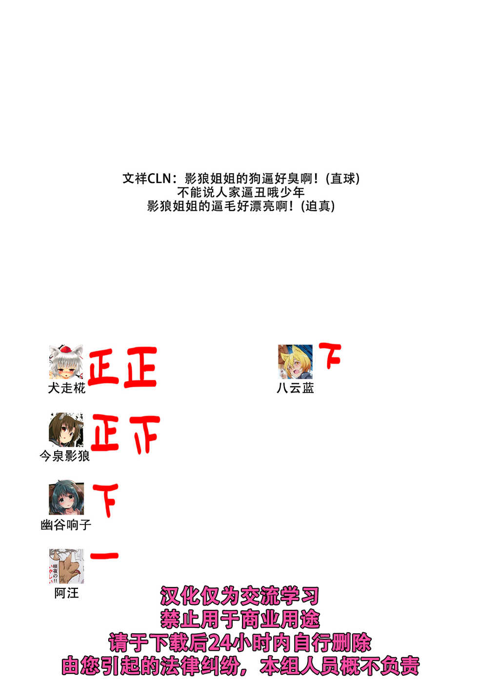 (Reitaisai 16) [Nanika no Heya (Hira)] Zoku Inu no Onee-chan-tachi no Hatsujou (Touhou Project) [Chinese] [狗东西汉化组] - Page 28