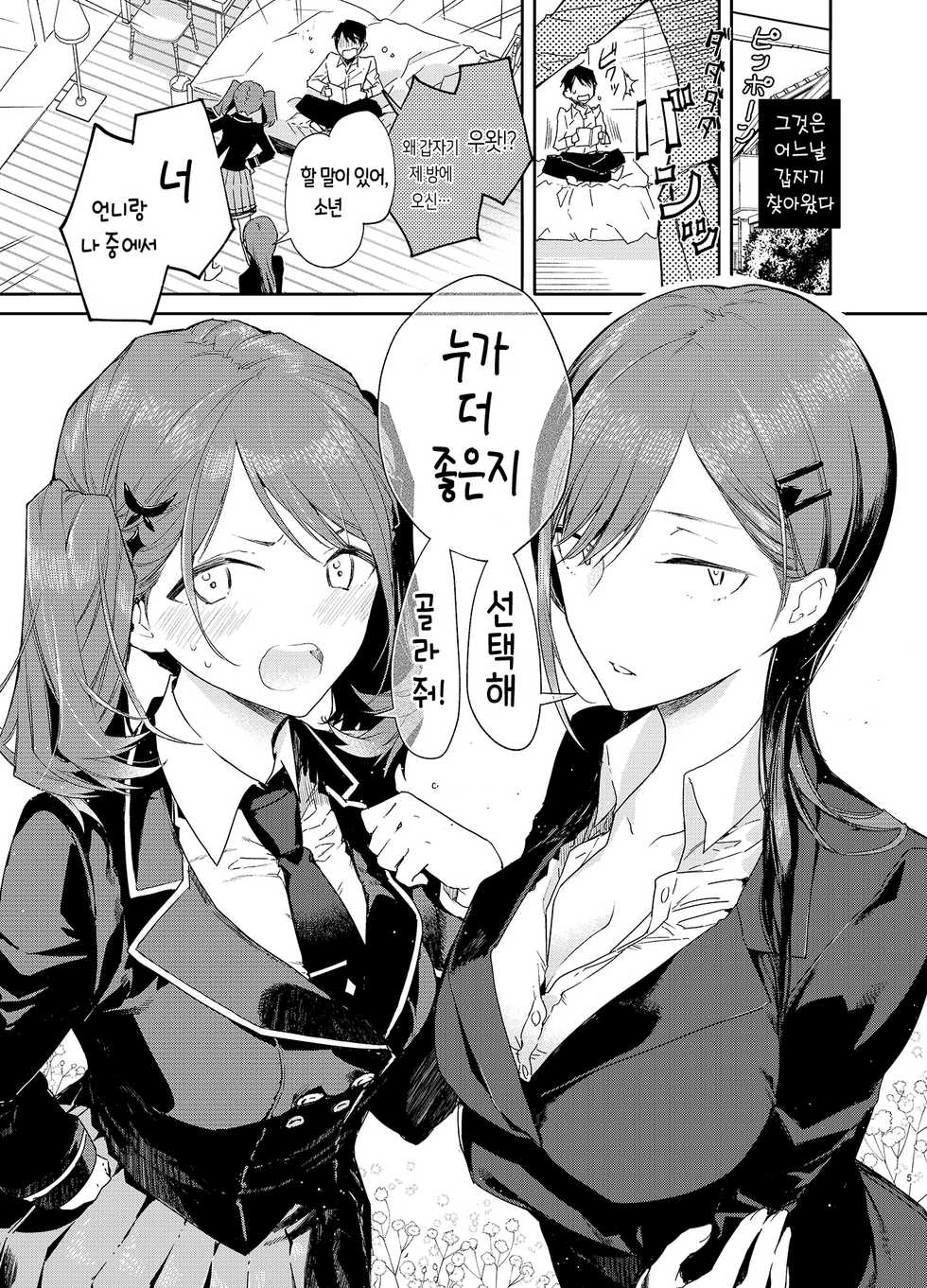 [Mutou Koucha] Kinjo no Tsuntsun Imouto to Muhyoujou Ane ni Semarare Ecchi | 근처의 츤츤 여동생이랑 무표정한 언니에 휘말려서 섹스 [Korean] [Team AteLieR] [Digital] - Page 6