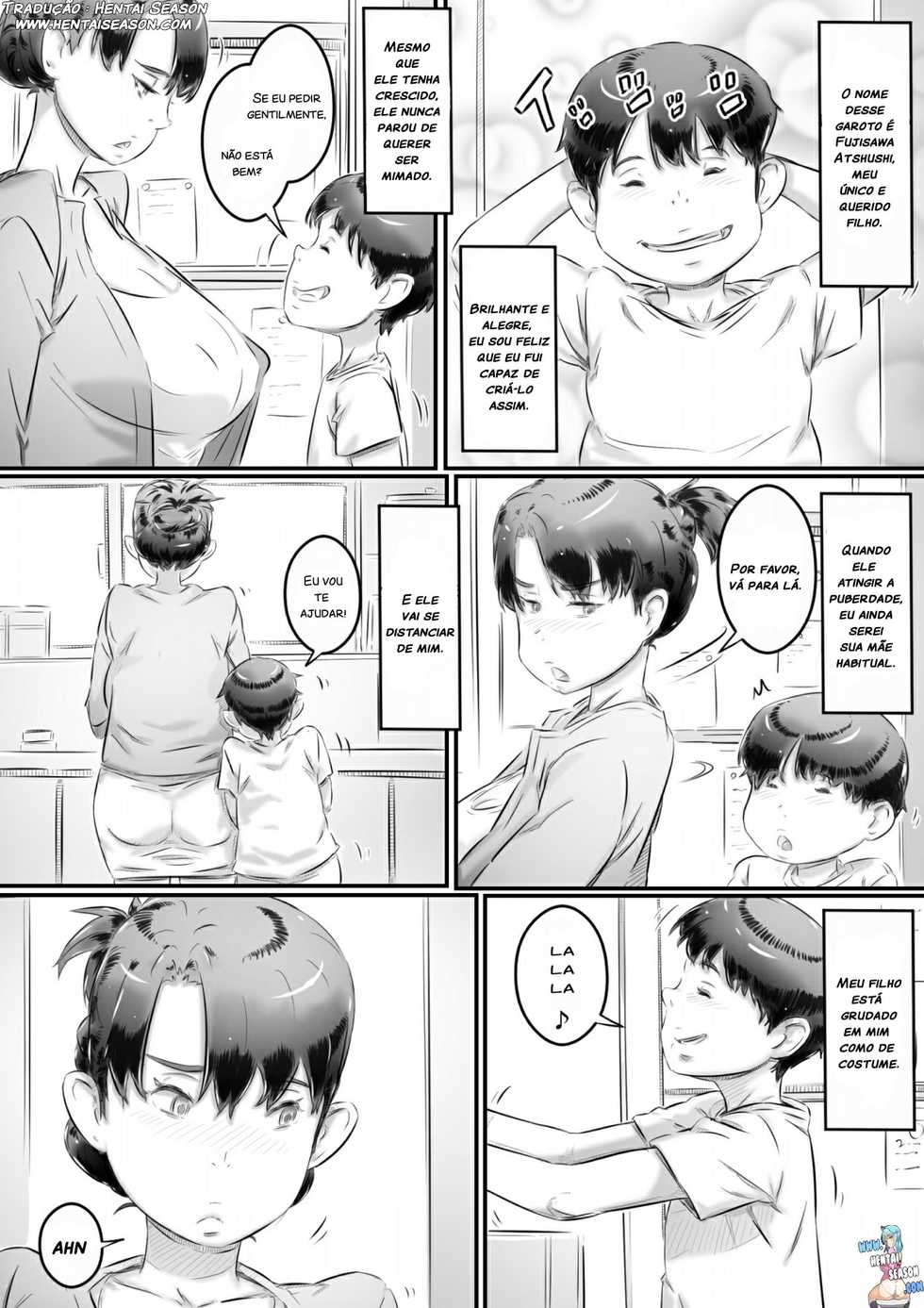 [Hirekatsu] Haha to Musuko no Seikyouiku | Mãe e Filho Educação Sexual [Portuguese-BR] [Hentai Season] - Page 5
