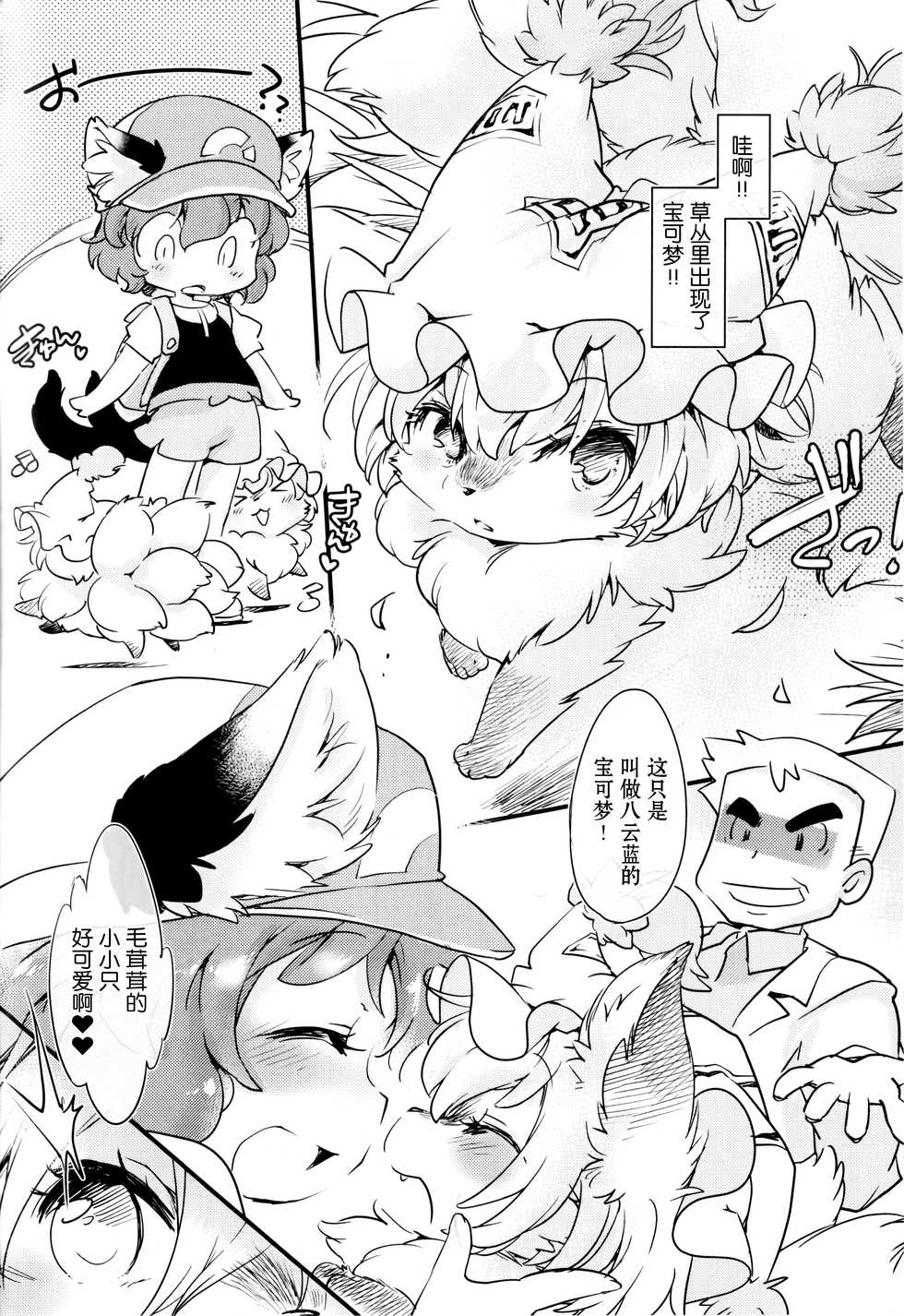 (C95) [Hinaprin (Ikuta Takanon)] Mofut Monster Let's GO! Ran-shama (Touhou Project) [Chinese] [脸肿汉化组] - Page 4