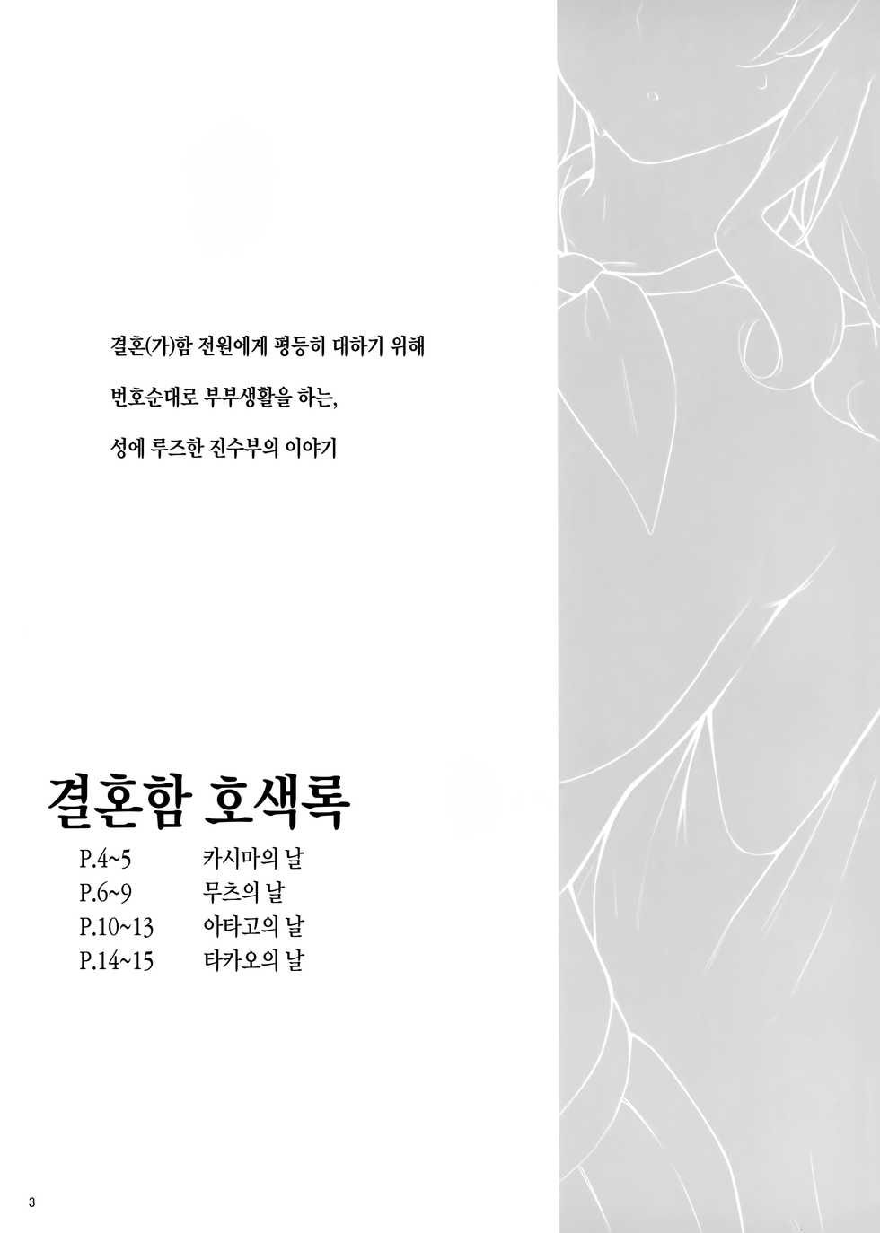 (C96) [Enokiya (eno)] Kekkon Kan Sukebe Roku | 결혼함 호색록 (Kantai Collection -KanColle-) [Korean] - Page 2