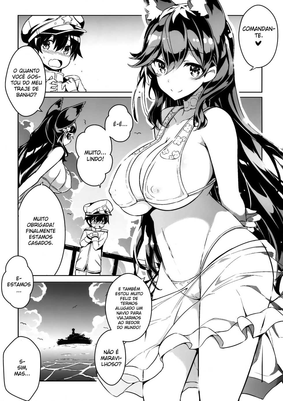(C93) [odin (Kurokawa IZUMI)] Atago-san no Munyumunyu Oppai o Meshiagare (Azur Lane) [Portuguese-BR] - Page 2