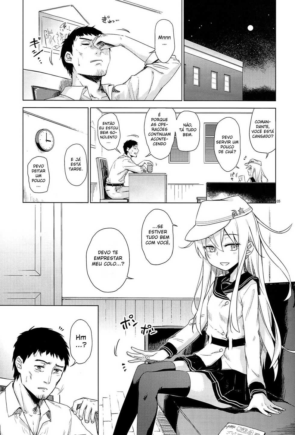 (C90) [infinity line (Misato Nana)] Watashi no Hiza o Kasouka? | Shall I Lend You My Lap? (Kantai Collection -KanColle-) [Portuguese-BR] - Page 3
