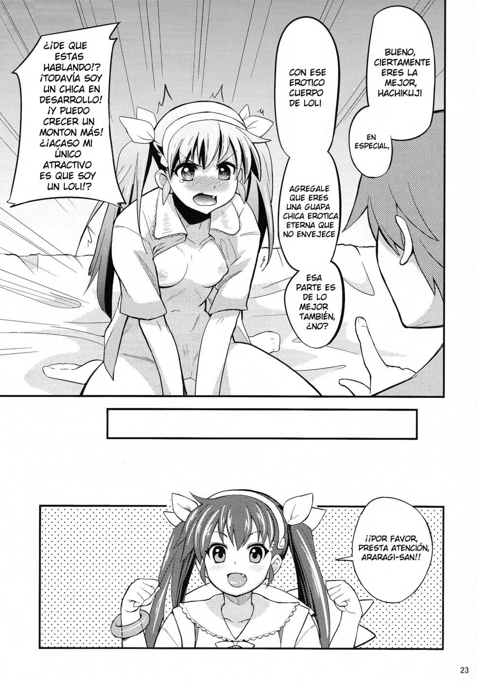 (C80) [Yakumi Benishouga] Pachimonogatari Part 2: Mayoi Loli Hari Body!! | Pachimonogatari Parte 2- Mayoi Loli Hari Cuerpo!! (Bakemonogatari) [Spanish] - Page 21