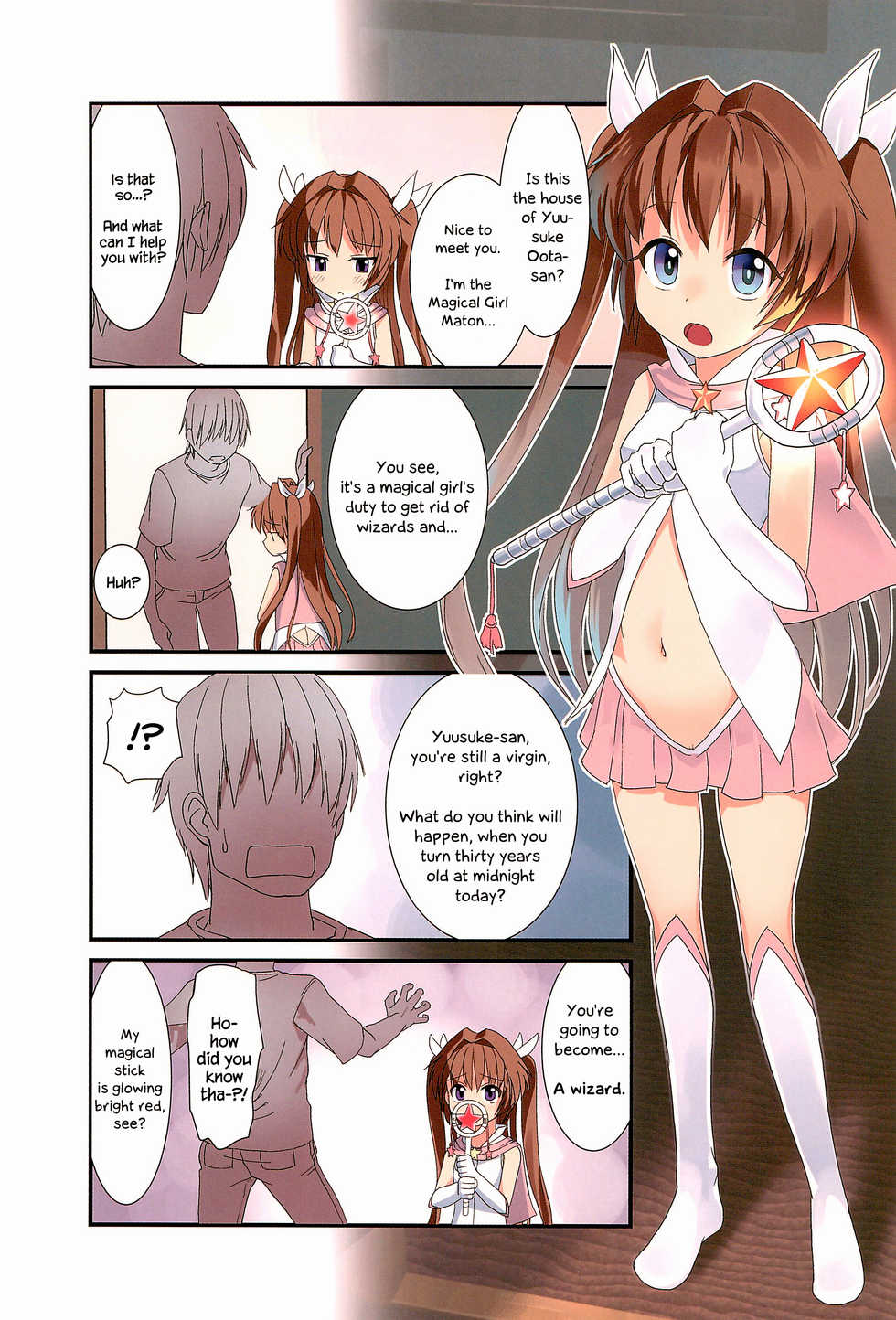 (C90) [The Dungeon in Yarn (Yone Kinji)] Mahou Shoujo wa Mahou Tsukai (30-sai Doutei) o Taosu no ga Oshigoto desu | It's a Magical Girl's Duty to Kill Wizards (30y virgins) [English] [Chastity Dreamer Schmö] - Page 3
