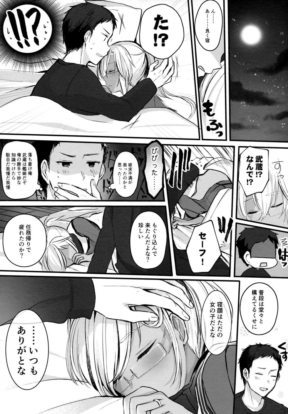 (C96) [Marosaan (Yunamaro)] Musashi-san no Yoru Jijou Shoya Hen (Kantai Collection -KanColle-) - Page 8