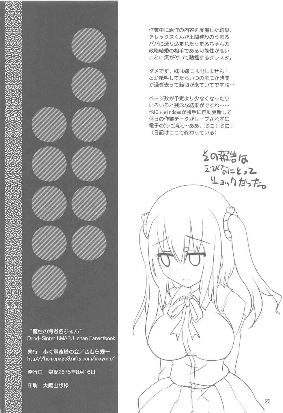 (C88) [Aruku Denpatou no Kai (Kimura Shuuichi)] Mashou no Ebina-chan (Himouto! Umaru-chan) - Page 21