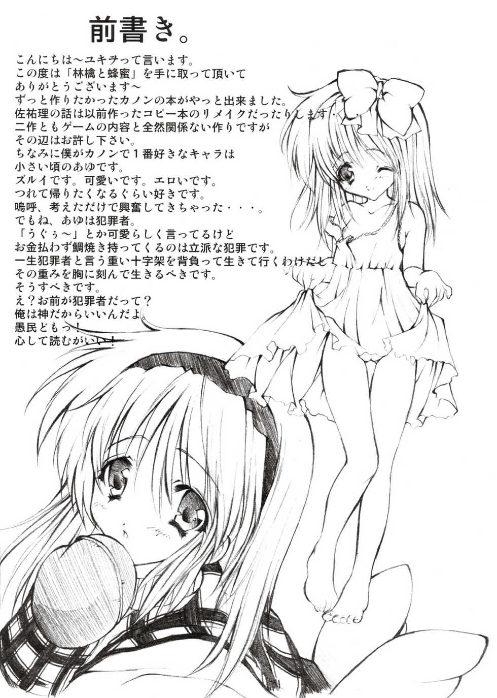 (C63) [Fukunoren (Yukiwo)] Ringo to Hachimitsu (Kanon) - Page 3