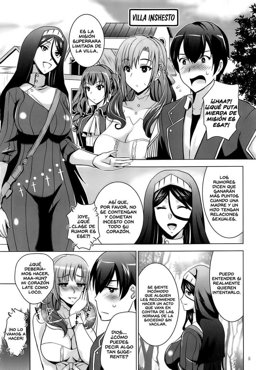 (C96) [Studio BIG-X (Arino Hiroshi)] MOUSOU THEATER 61 (Tsujou Kougeki ga Zentai Kougeki de 2-kai Kougeki no Okaasan wa Suki desu ka?) [Spanish] [K.A. Works] - Page 4