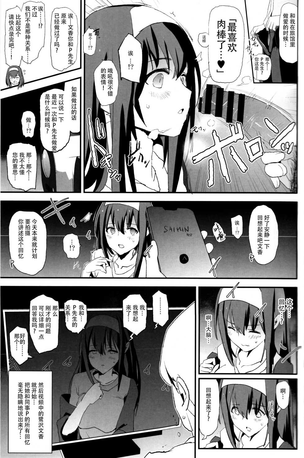 (C96) [Yami ni Ugomeku (Dokurosan)] Sagisawa Fumika no Dosukebe Hamedori Interview (THE IDOLM@STER CINDERELLA GIRLS) [Chinese] [脸肿汉化组] - Page 5