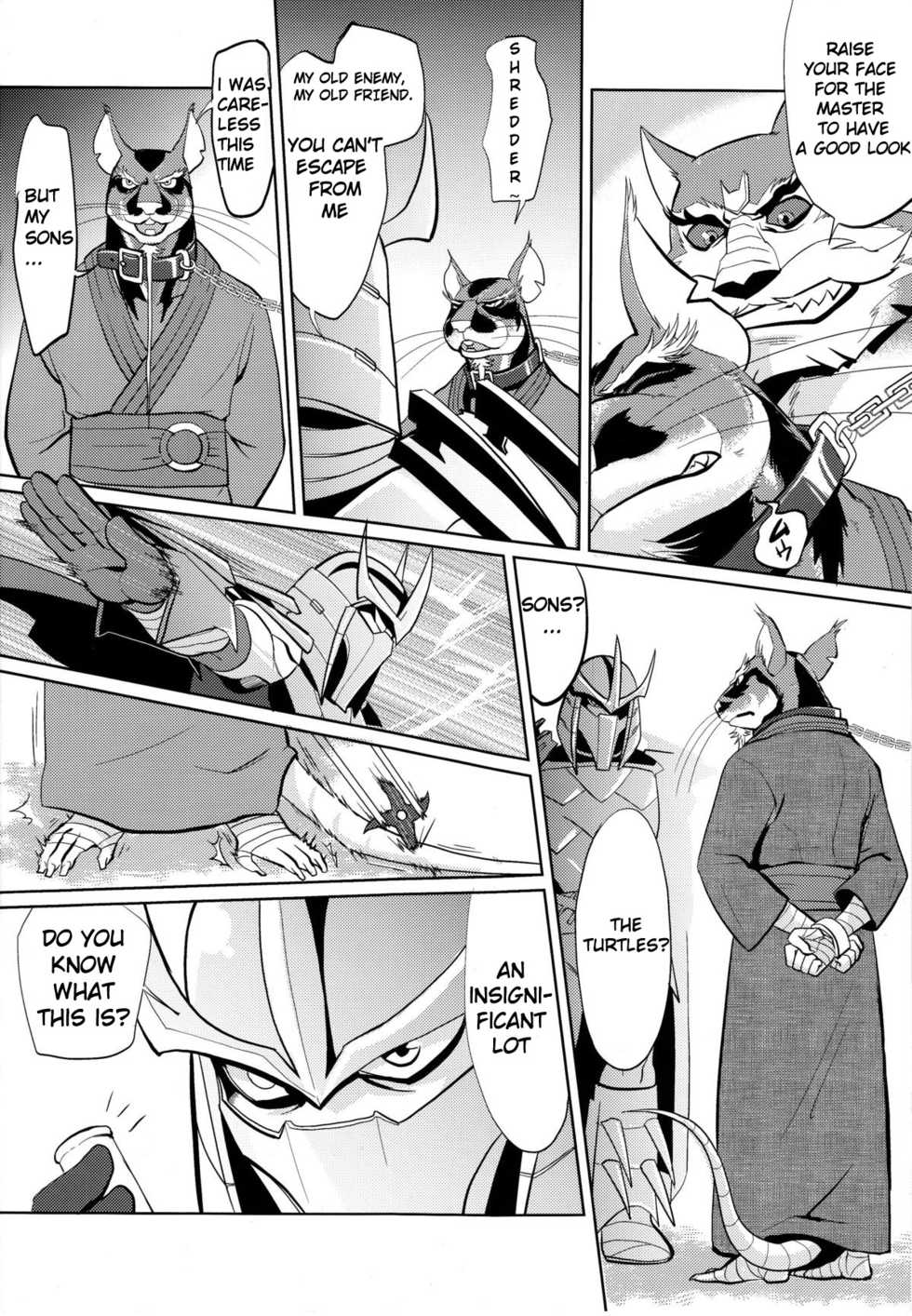 (Fur-st 8) [INK (Kreuz, Kandagawa Gufu)] Splinter Sensei Kikiippatsu | Splinter Sensei's Crisis (Teenage Mutant Ninja Turtles) [English] [SakuraJizz] - Page 5