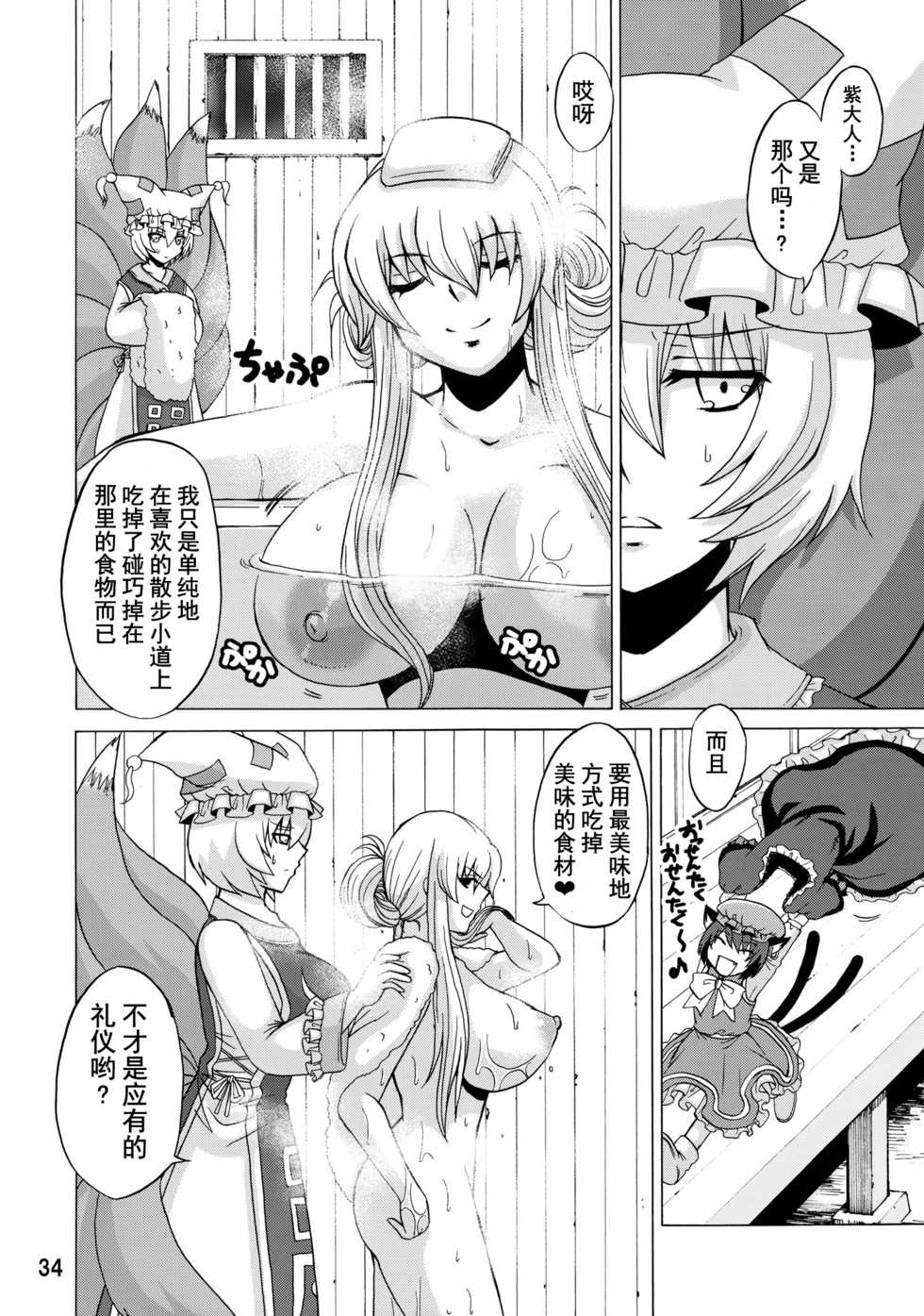 (C84) [Honey Bump (Nakatsugawa Minoru)] Yukari Ougi Innyuu Kekkai -Honey Bump Touhou Soushuuhen- (Touhou Project) [Chinese] [不咕鸟汉化组] - Page 33