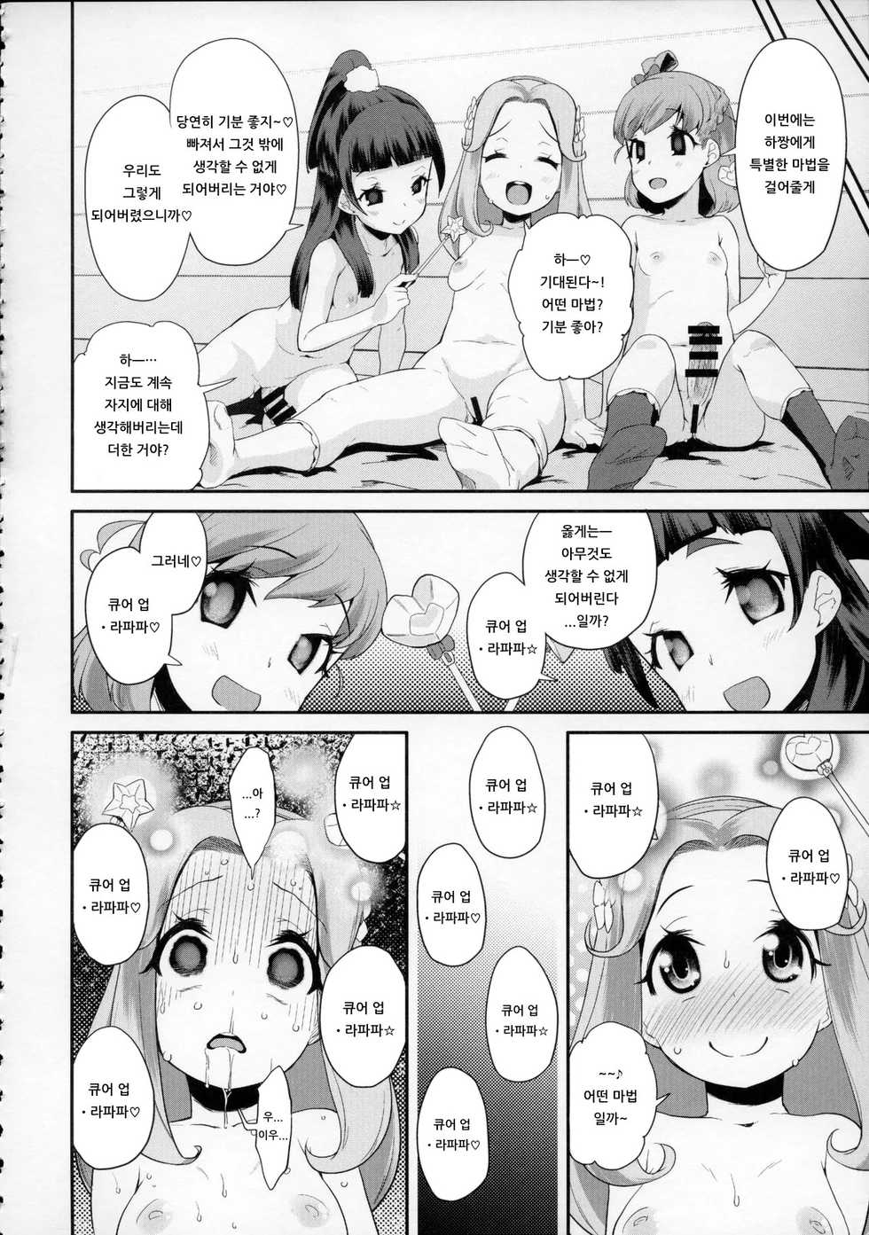 (C91) [condiment moderately (Maeshima Ryo)] Cure Up Ra Pa Pa! Ha-chan no Noumiso Kowarechae! | 큐어 업・라파파! 하짱의 뇌 기능 고장나라! (Mahou Tsukai Precure!) [Korean] [아이카츠! 갤러리] - Page 17