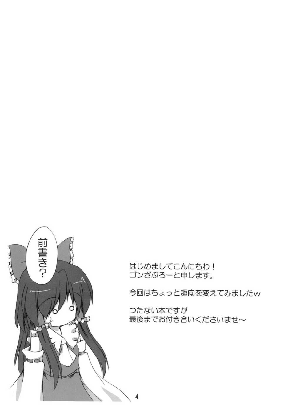 (C71) [Yuugen Jikkou (Gonzaburo-)] Shibun Souchi (Touhou Project) - Page 3