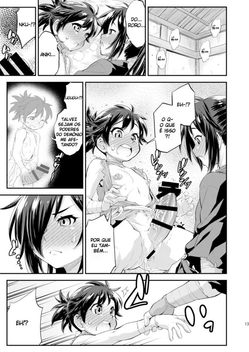 [Katooya (Katou Jun)] Chinpo ga Modotta Aniki to Futanari ni Nacchimatta Oira no Maki (Dororo) [Portuguese-BR] [Digital] - Page 13
