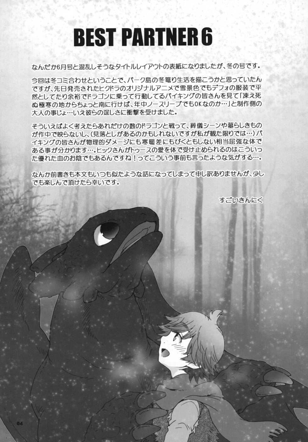 (C81) [Kon'na Tokoro no Kin'niku made Kitaeru nante... (Sugoi Kin'niku)] BEST PARTNER6 (How to Train Your Dragon) [Chinese] [逃亡者x新桥月白日语社汉化] - Page 3