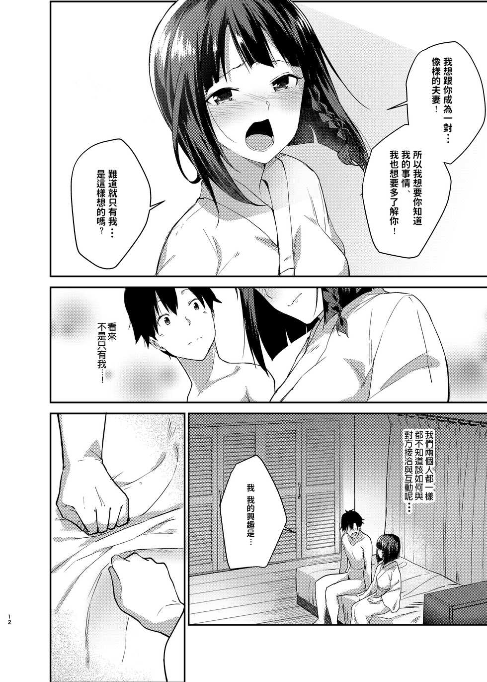 [Sekine (Sekine Hajime)] Mukuchi de Muhyoujou na Tsuma to Bed no Ue de Omiai o Yarinaosu Hanashi [Chinese] [Digital] - Page 9