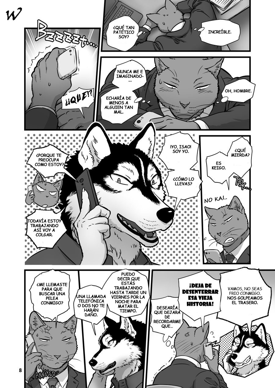 (Kemoket 7) [Kori Rouan (Maririn)] Chicken Heart Salaryman | Love My Dog [Spanish] - Page 8