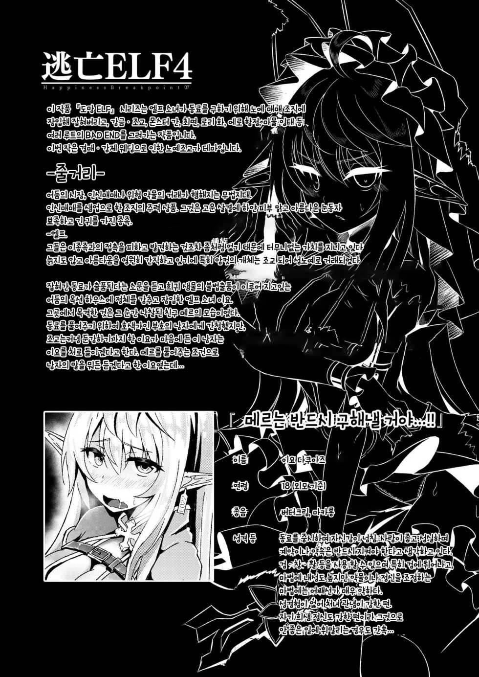 [Hakkindo (Suisui)] Toubou ELF4 | 도망 ELF 4 [Korean] [팀 마스터] [Digital] - Page 3
