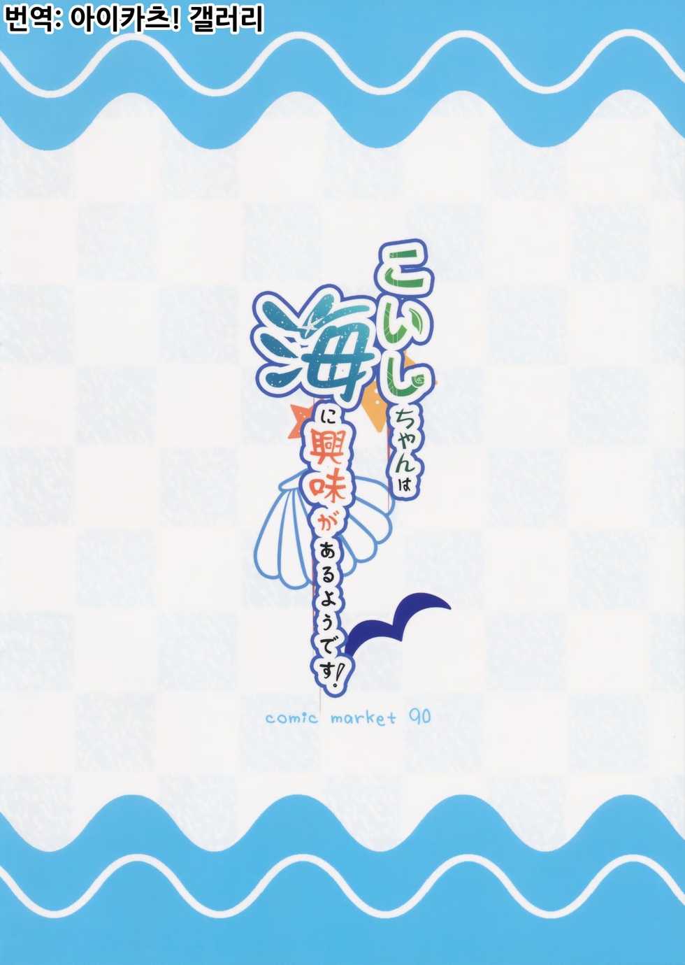 (C90) [Water Drop (MA-SA)] Koishi-chan wa Umi ni Kyoumi ga Aru you desu! | 코이시 쨩은 바다에 흥미가 있는 것 같습니다! (Touhou Project) [Korean] [아이카츠! 갤러리] - Page 18