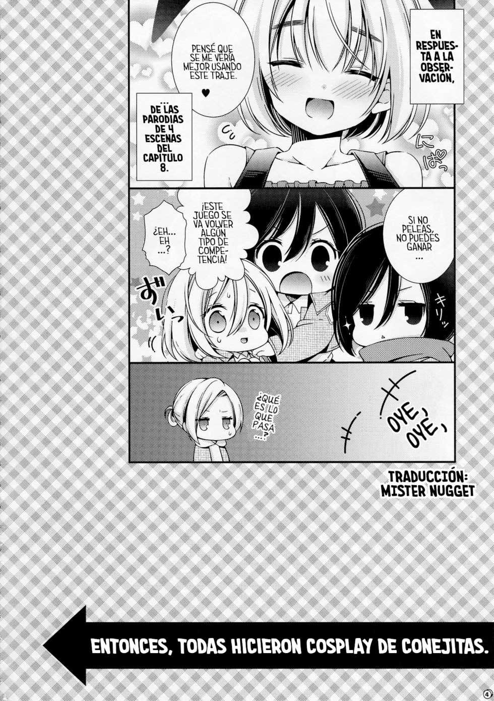 (FALL OF WALL Nagoya) [Sangatsu no Osakai (Sangatsu)] Bunny Girl no Mikasa to Eroi koto suru Hon (Shingeki no Kyojin) [Spanish] [Mr. Nugget] - Page 4