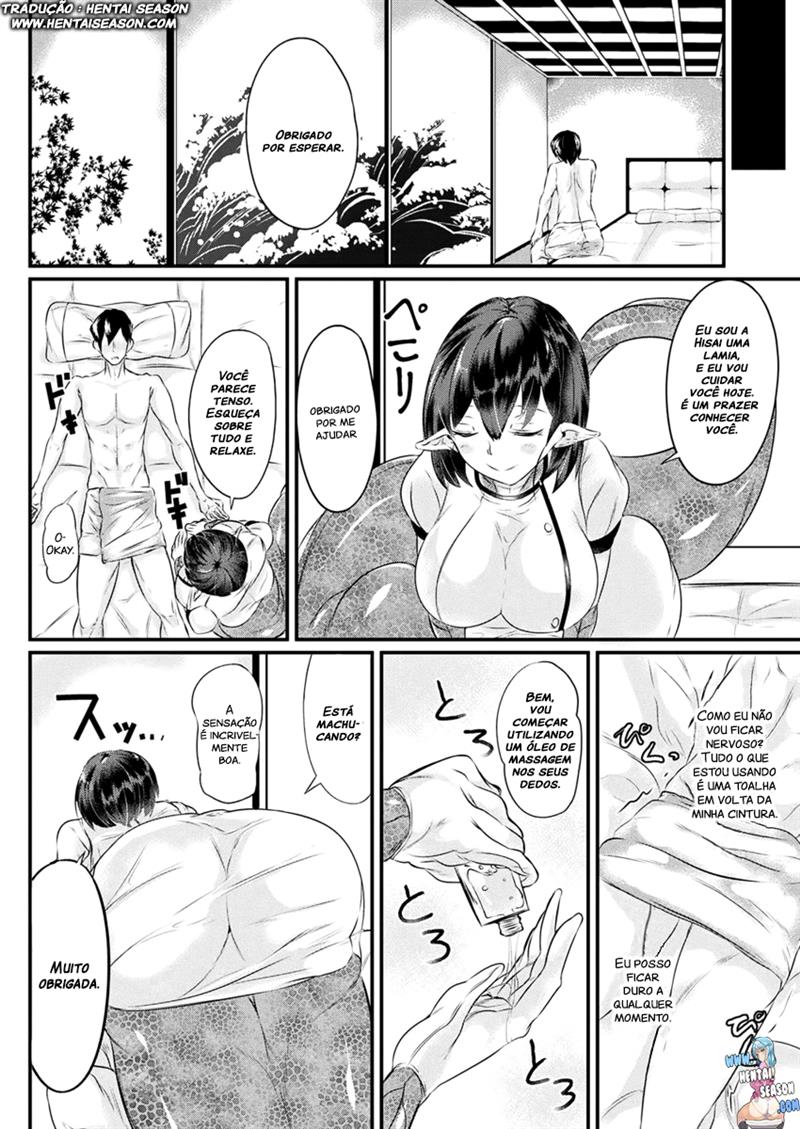 [Niwatori Gunsou] Heijitsu no Lamia Massage | Weekday Lamia Massage (COMIC Unreal 2017-04 Vol. 66) [Portuguese-BR] [Hentai Season] [Digital] - Page 4