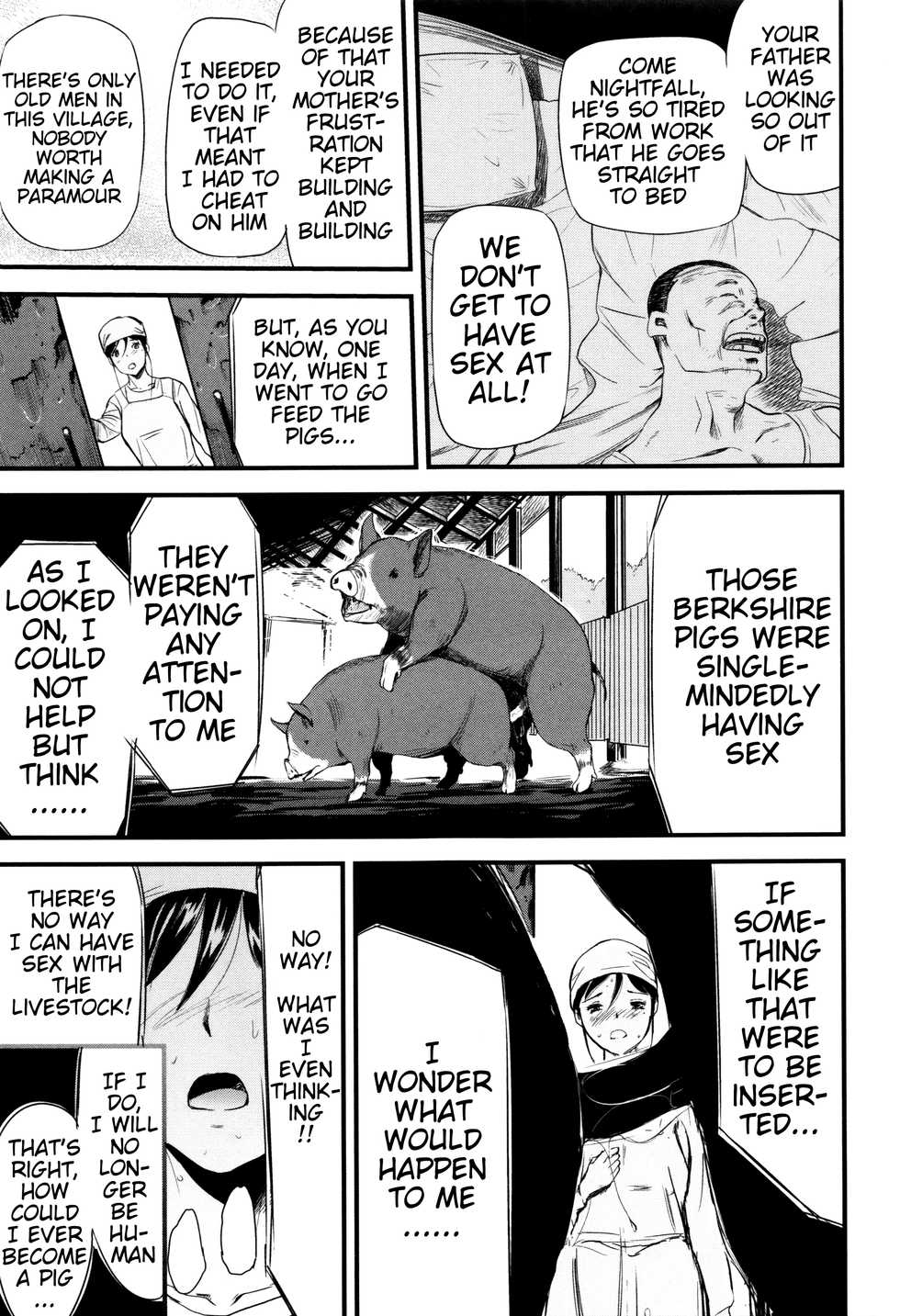 [Yamada Tahichi] Oyako Tonsha | Mother/Daughter Pigsty (Kemono DIRECT 3) [English] [Mynock] - Page 11