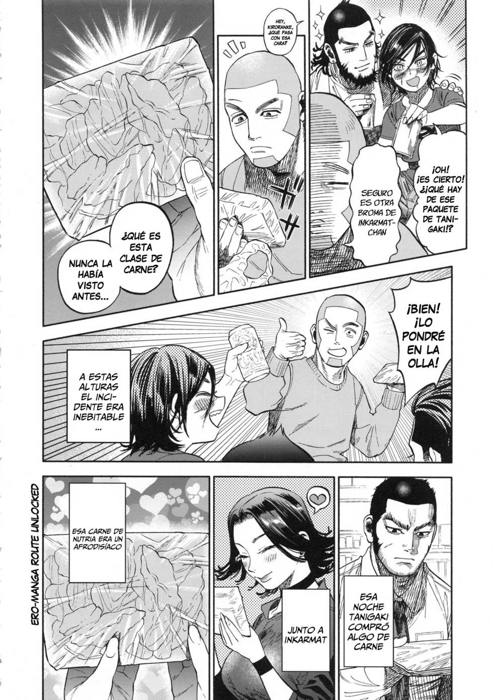 (SPARK13) [JAPAN (USA)] Sugimoto-san to Rakko Nabe Shiyou. | Let's Have Some Sea Otter Meat With Sugimoto-san (Golden Kamuy) [Spanish] [Lanerte] - Page 5