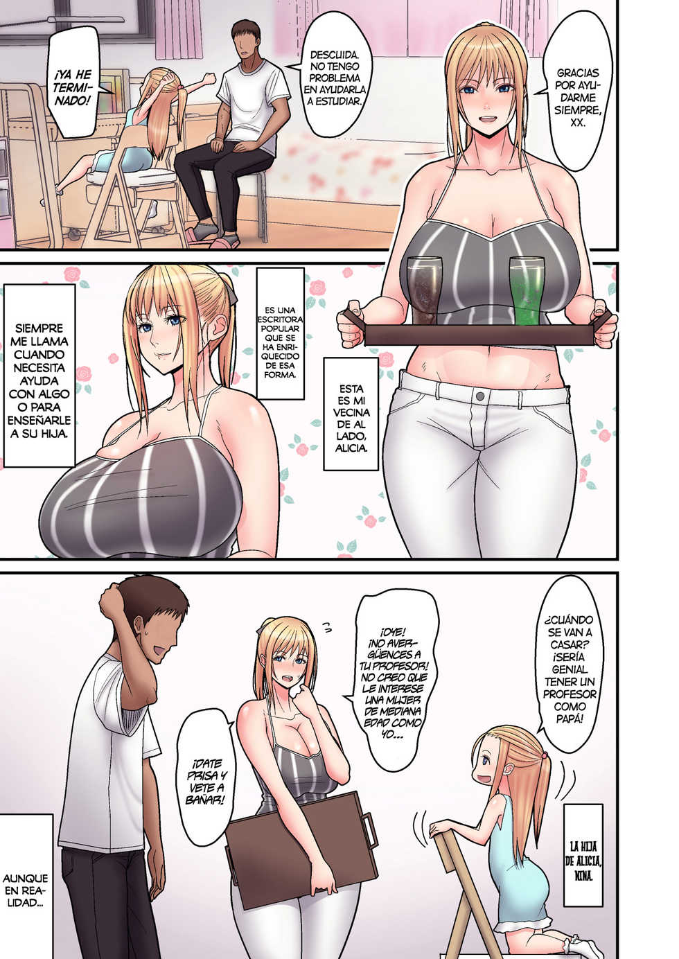 [tengohambre (Sueyuu)] Kinpatsu Single Mother to Icha Love Suru Hon [Spanish] [NTINFS] [Digital] - Page 3