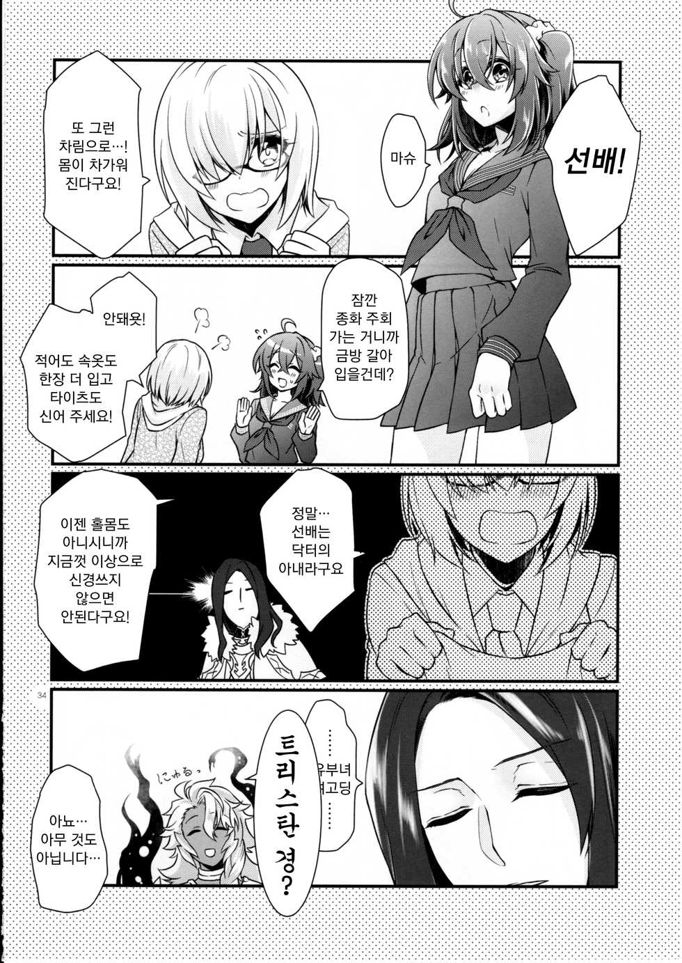 (SUPERKansai23) [Kagirinaku Ai. (Aoi)] Doutei o Sutenai to Derarenai Heya ni Tojikomeraretara Happy End ni Natta Hanashi | 동정을 떼지 않으면 나갈 수 없는 방에 갇혀 버렸더니 해피엔딩이 된 이야기 (Fate/Grand Order) [Korean] [팀 꼴리오네] - Page 37