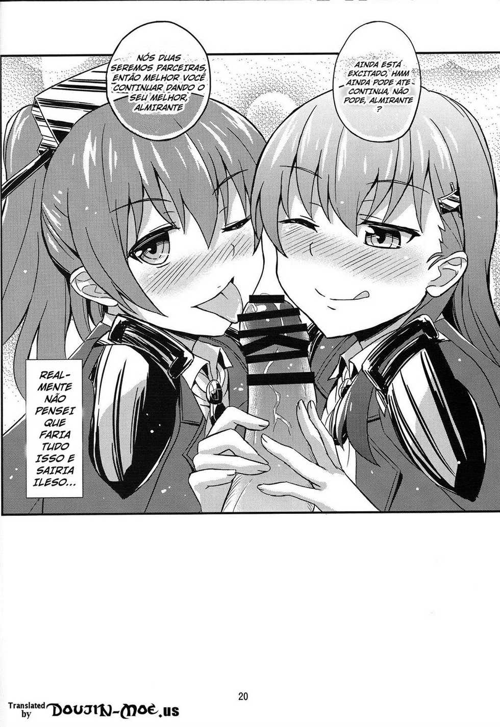 (Kamata Chinjufu 2) [Kaki no Tane (Summer)] Suzu Kuma no Aida ni Hasamaritai! (Kantai Collection -KanColle-) [Portuguese-BR] - Page 19