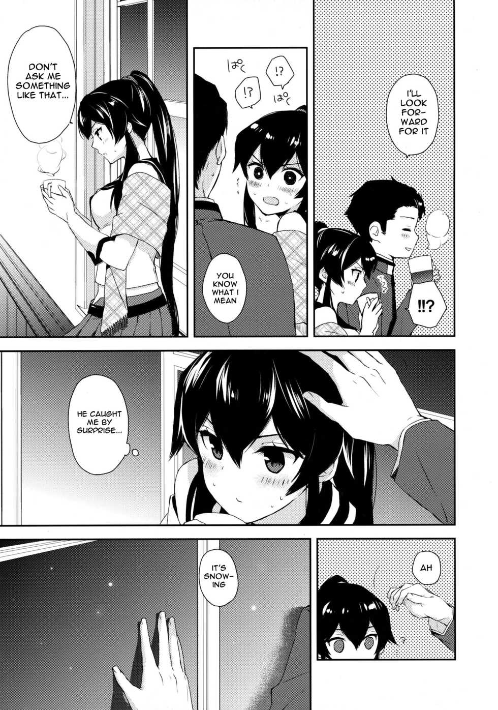 (C91) [Rosapersica (Ichinomiya)] Yoru Yahagi ~Yukiyo no Horoyoi Sex Hen~ | Tipsy Lovemaking on A Snowy Night (Kantai Collection -KanColle-) [English] [Spicaworks] - Page 8