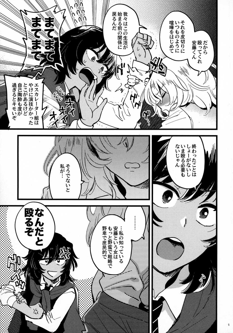(C97) [Sonotaozey (Yukataro)] ANDO/OSHIDA,motto Nakayoku! (Girls und Panzer) - Page 4