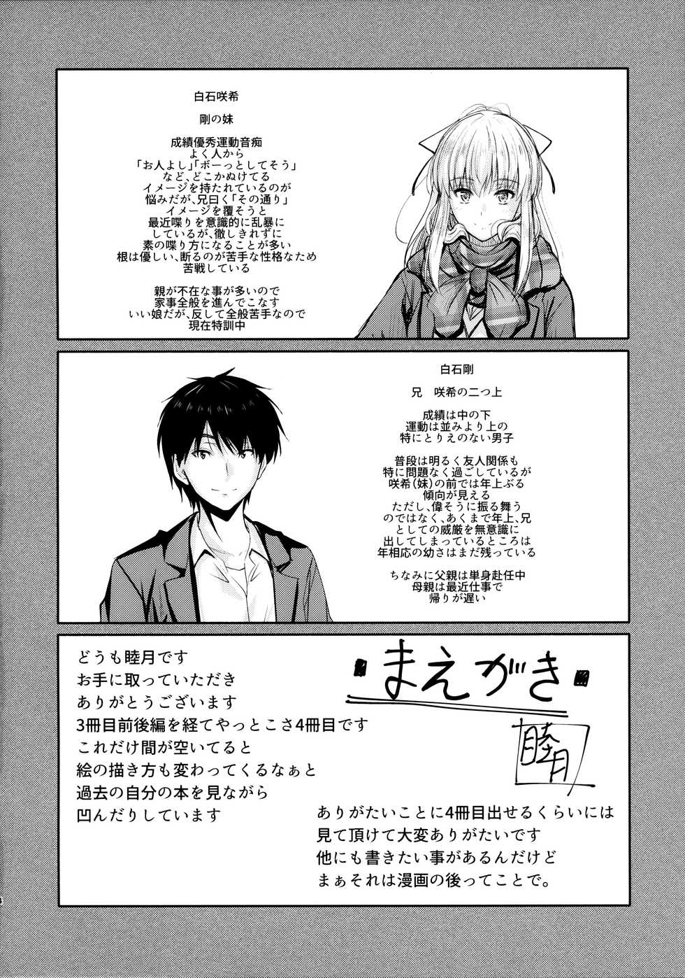 (C96) [Junk Box (Mutsuki)] Ore to Imouto no Naishogoto 4 - Page 3