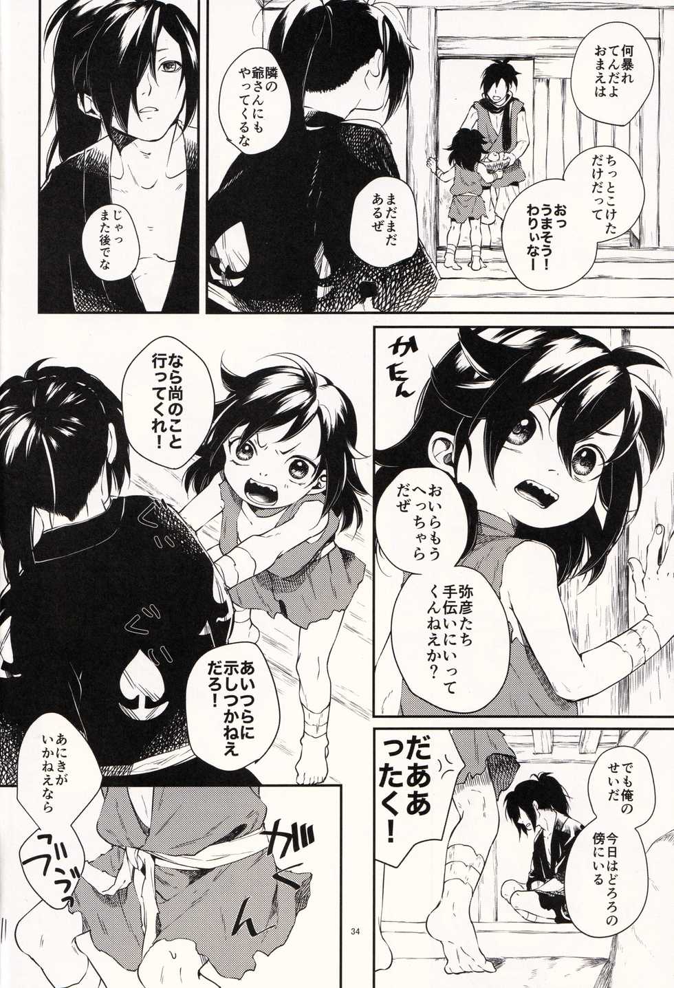 (SC2019 Autumn) [Nemokoroppu (Esaki Tamotsu)] Nisshoku Yakou (Dororo) - Page 34