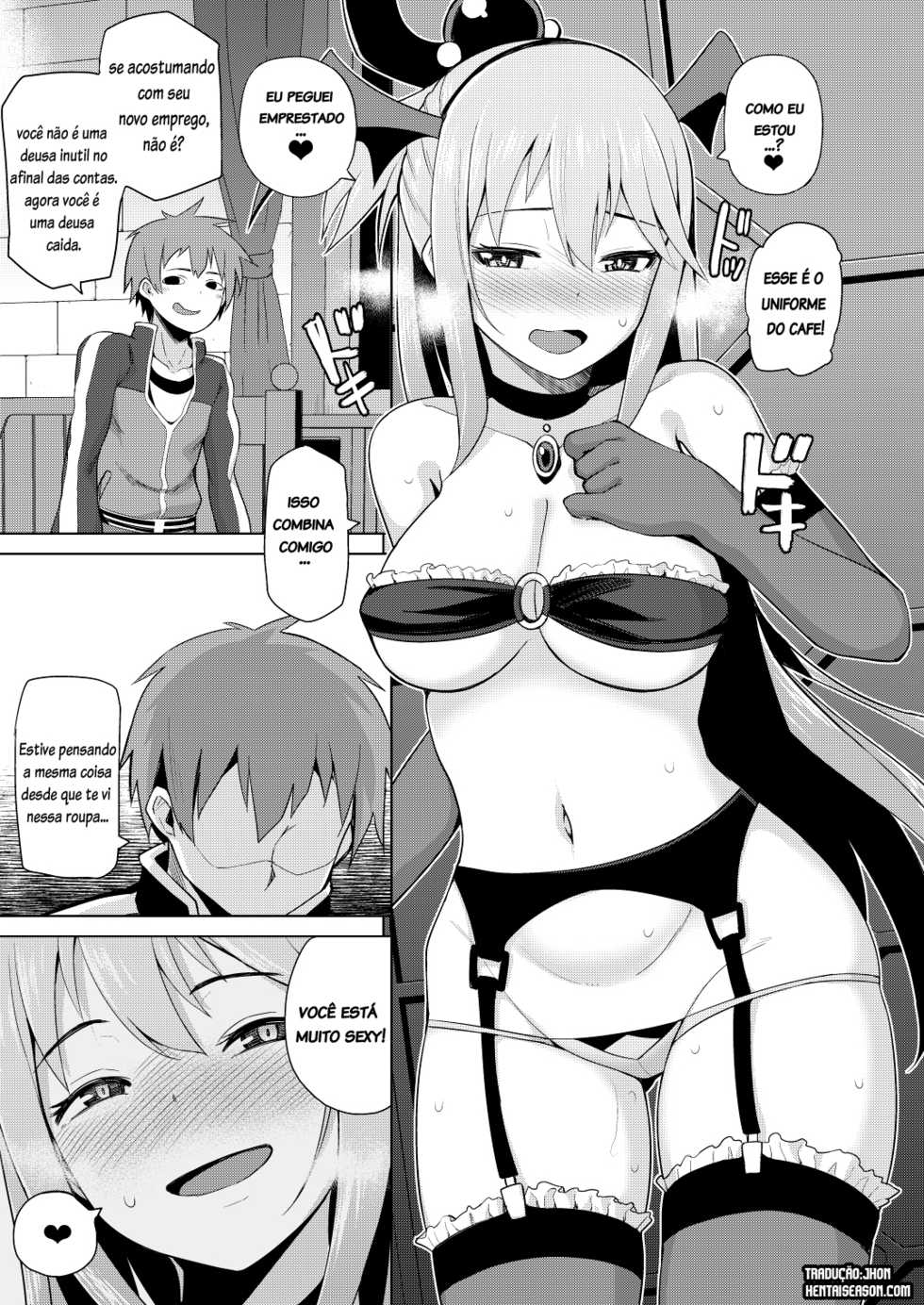 [Tamaya (Nonaka Tama)] Damegami-sama no Succubus Beit! - Aqua's saccubus job (Kono Subarashii Sekai ni Syukufuku o!) [Portuguese-BR] [Digital] - Page 18
