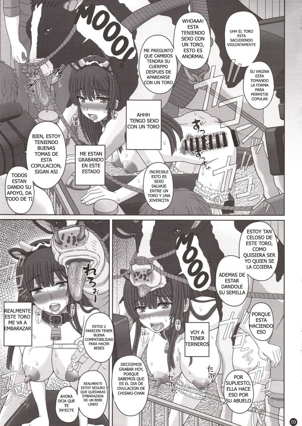 (C94) [Shiawase Kyouwakoku (Shiawase no Katachi)] Kou Hai Reijou -Ushi ni Tanetsuke Koubi Sareru Ojousama- [Spanish] - Page 8