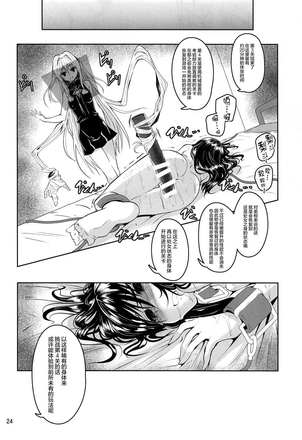 (C97) [Yoru no Benkyoukai (Fumihiro)] Kousoku Sareta Mikan ga Choukyou Game Clear o Ganbaru Hanashi (To LOVE-Ru) [Chinese] [无毒汉化组] - Page 24