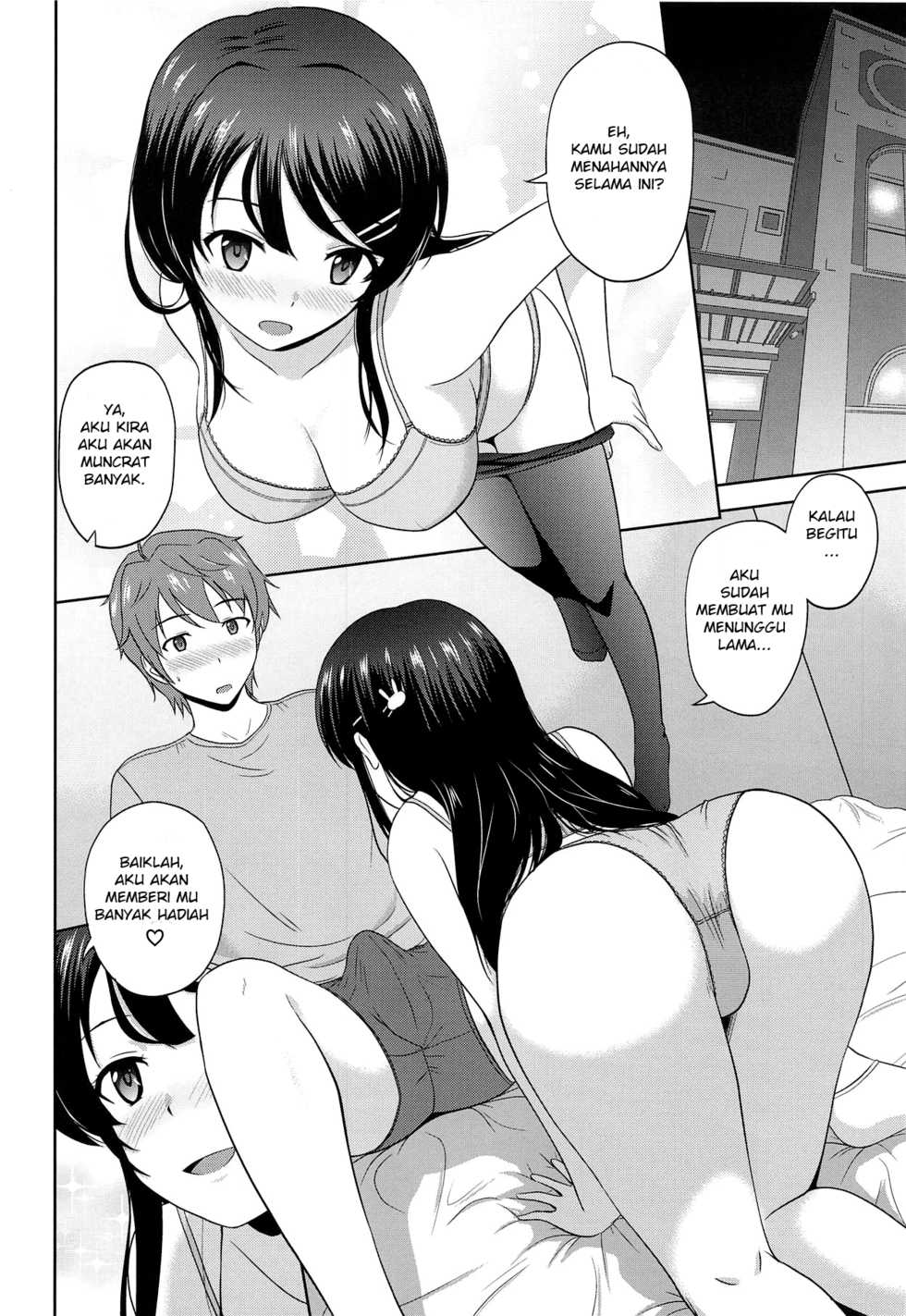 (COMIC1☆15) [G-SCAN CORP. (Satou Chagashi)] Seishun Black Time Killer (Seishun Buta Yarou wa Bunny Girl Senpai no Yume o Minai) [Indonesian] [OrangMiskin] - Page 9