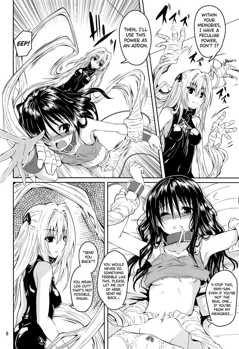 (C97) [Yoru no Benkyoukai (Fumihiro)] Kousoku Sareta Mikan ga Choukyou Game Clear o Ganbaru Hanashi | How a bonded Mikan does her best to clear a sexual training game (To LOVE-Ru) [English] [biribiri] - Page 7