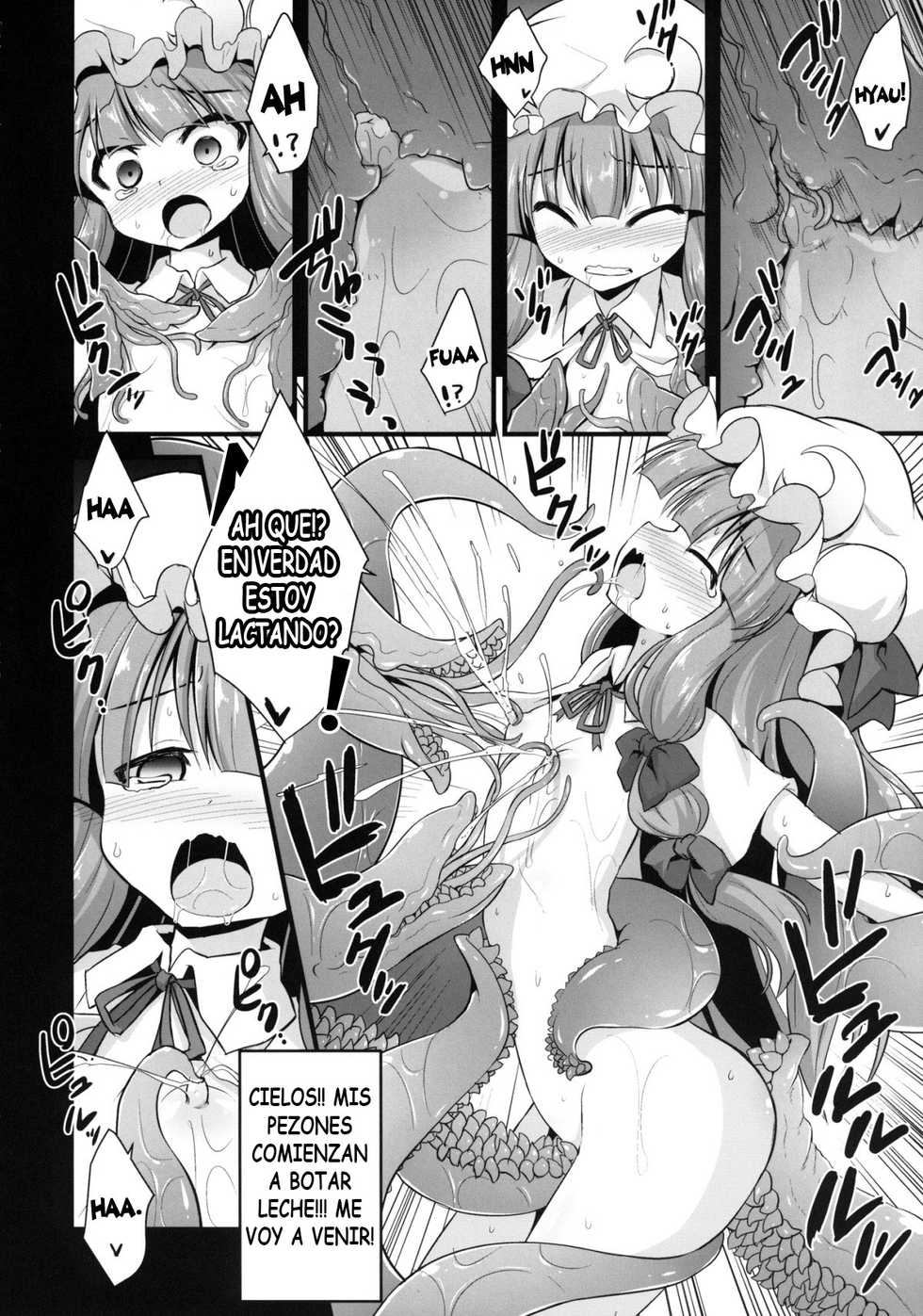 [Akuten Soushin (Kokutou Nikke)] Patchouli Kyouraku Shokushu Konin + Koakuma Ishu Botai Soukan | El Gozo De Patchouli Unión Erótica Con Tentáculos + Pequeños Demonios Incesto Maternal Heterogeneo (Touhou Project) [Spanish]   [Decensored] - Page 9