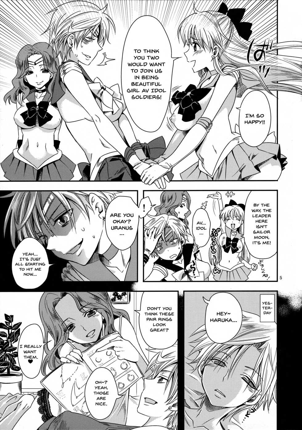 (C89) [Kurione-sha (YU-RI)] Idol Senshi ni Oshioki! ~Uranus no Junan Hen~ | Punishment For An Idol Soldier! ~Uranus Passion Edition~ (Bishoujo Senshi Sailor Moon) [English] {Doujins.com} - Page 4