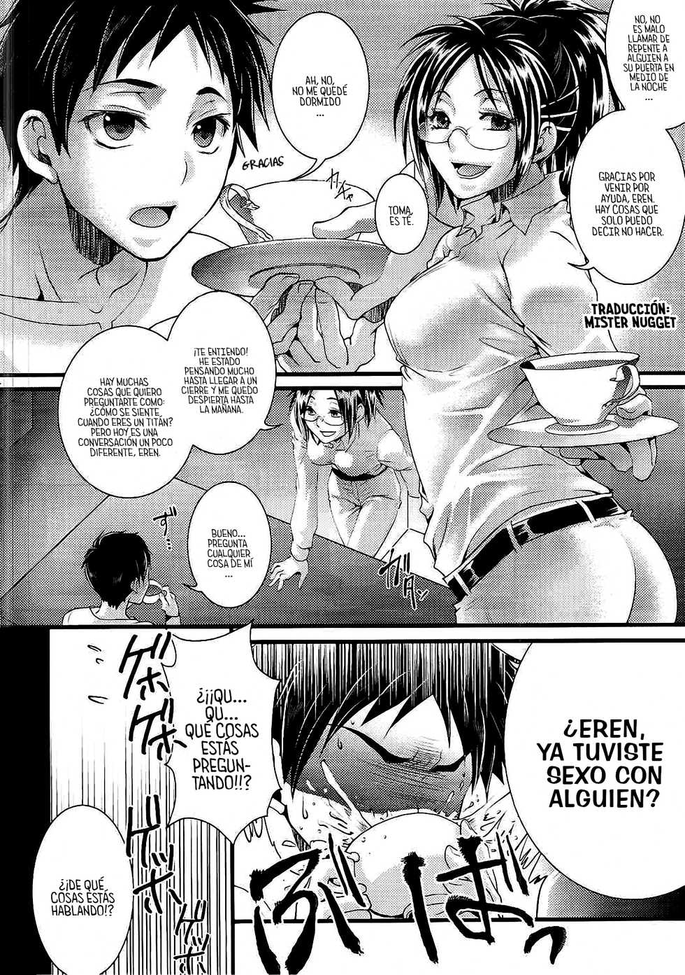 (C88) [Mitsunoya (Mitsuie)] Higaisha wa Eren Jaeger-san ka to Omoware, (Shingeki no Kyojin) [Spanish] [Mr. Nugget] - Page 13