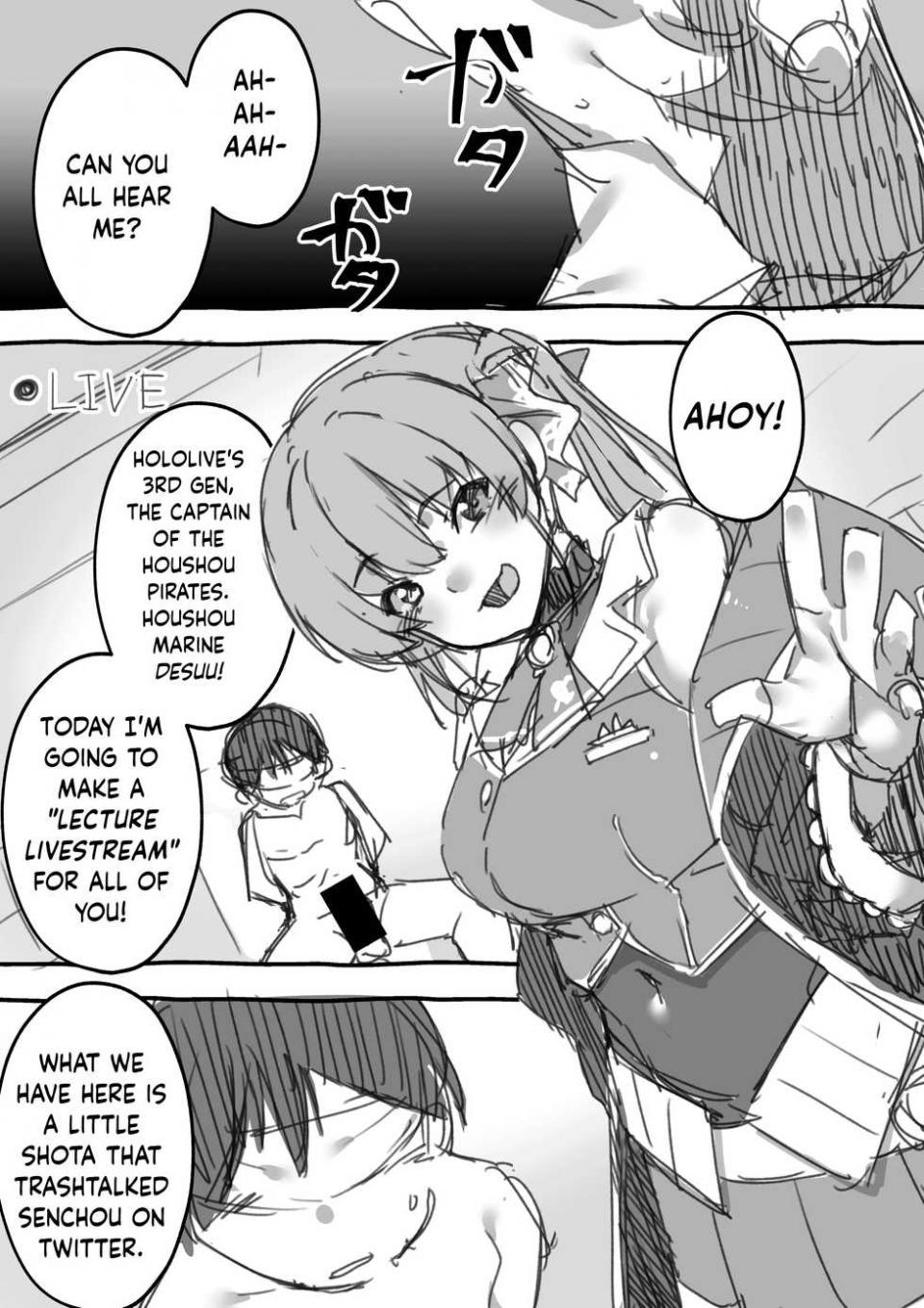 [Hikoushiki (CowBow)] Senchou no Wakarase Haishin Nandawa! | This is Senchou's Lecturing Livestream! (Houshou Marine) [English] [obsoletezero] - Page 2