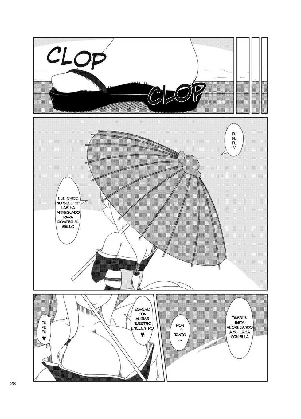 [Kitsunetsuki (Kotora Nue)] Inari Matsururu Yashiro nite | El santuario de la zorra sagrada [Spanish] [CapFutanari] [Decensored] [Digital] - Page 28