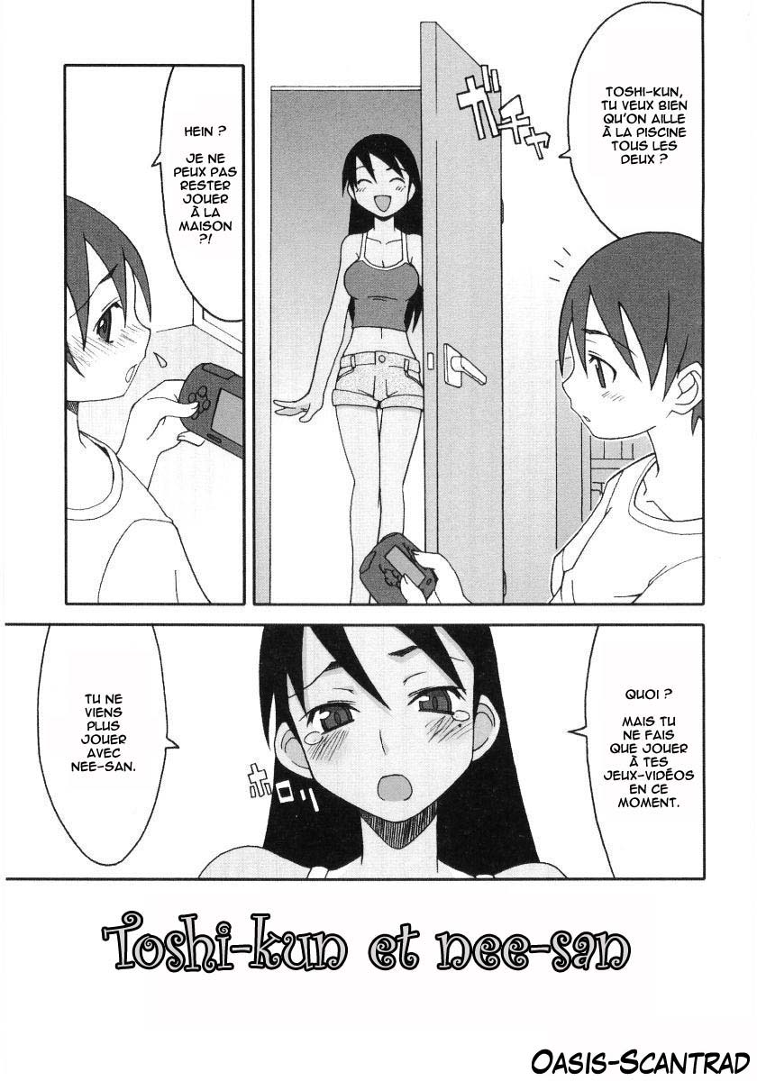 [Haganemaru Kennosuke] Toshi-kun to Onee-chan | Toshi-kun et Nee-san (Hiyakeko VS Shimapanko) [French] [O-S] - Page 1